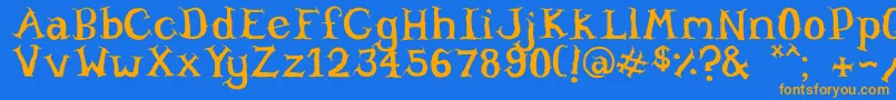 Willowheart Font – Orange Fonts on Blue Background
