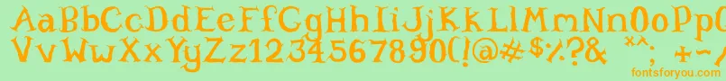 Willowheart Font – Orange Fonts on Green Background