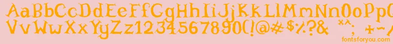 Willowheart Font – Orange Fonts on Pink Background