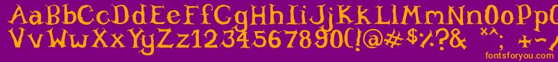 fuente Willowheart – Fuentes Naranjas Sobre Fondo Morado
