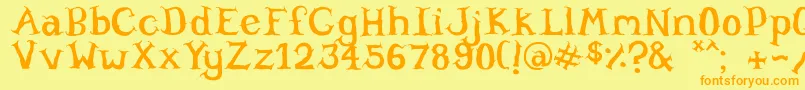 Willowheart Font – Orange Fonts on Yellow Background