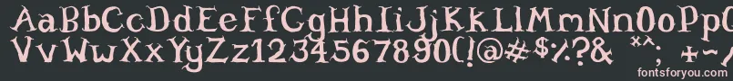 Czcionka Willowheart – różowe czcionki na czarnym tle