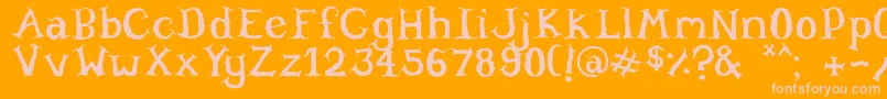 Willowheart Font – Pink Fonts on Orange Background