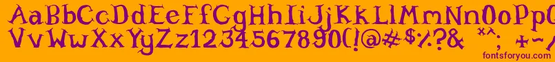 Шрифт Willowheart – фиолетовые шрифты на оранжевом фоне