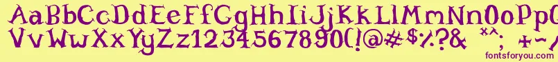 Willowheart Font – Purple Fonts on Yellow Background