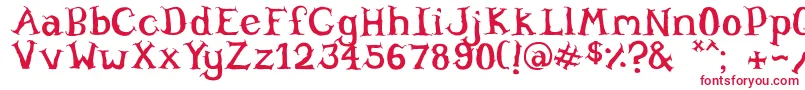 フォントWillowheart – 赤い文字