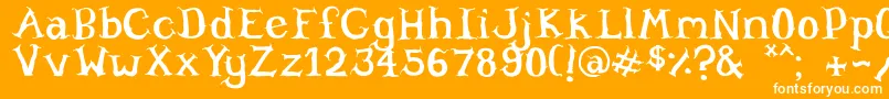 Willowheart-Schriftart – Weiße Schriften auf orangefarbenem Hintergrund