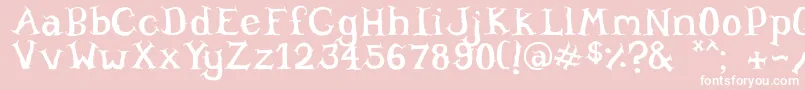 フォントWillowheart – ピンクの背景に白い文字