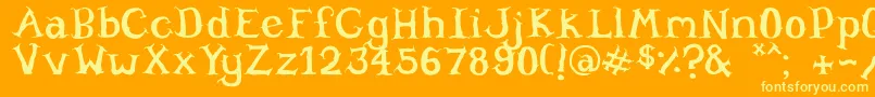 Fonte Willowheart – fontes amarelas em um fundo laranja
