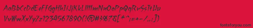 RagingredlotusbbItal Font – Black Fonts on Red Background