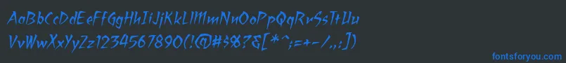 RagingredlotusbbItal Font – Blue Fonts on Black Background