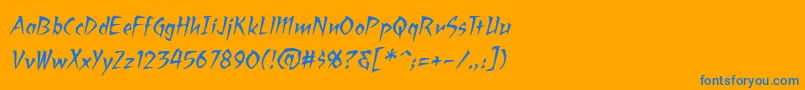 RagingredlotusbbItal Font – Blue Fonts on Orange Background
