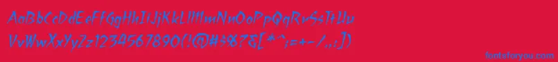 RagingredlotusbbItal Font – Blue Fonts on Red Background