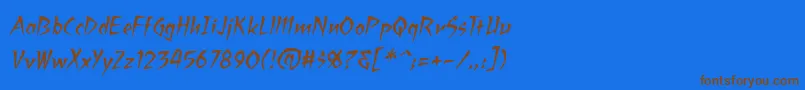 RagingredlotusbbItal Font – Brown Fonts on Blue Background