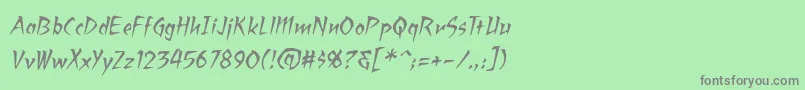 フォントRagingredlotusbbItal – 緑の背景に灰色の文字