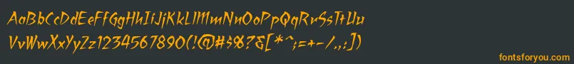 フォントRagingredlotusbbItal – 黒い背景にオレンジの文字