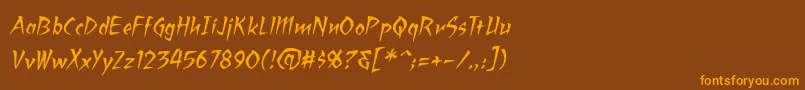 RagingredlotusbbItal Font – Orange Fonts on Brown Background