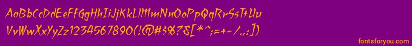 RagingredlotusbbItal Font – Orange Fonts on Purple Background