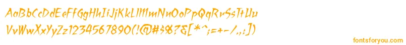 フォントRagingredlotusbbItal – 白い背景にオレンジのフォント