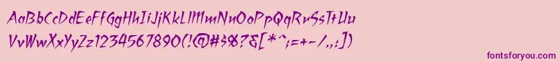 RagingredlotusbbItal Font – Purple Fonts on Pink Background