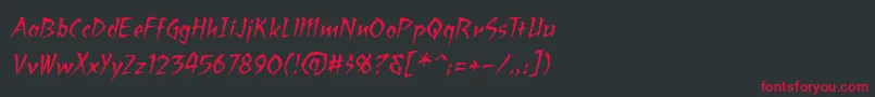 RagingredlotusbbItal-Schriftart – Rote Schriften auf schwarzem Hintergrund