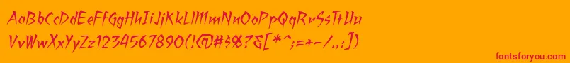 Fonte RagingredlotusbbItal – fontes vermelhas em um fundo laranja