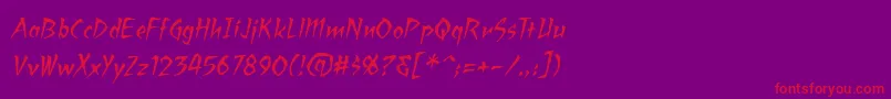 RagingredlotusbbItal Font – Red Fonts on Purple Background