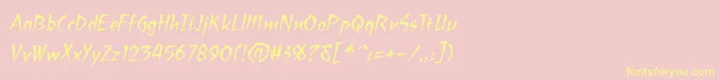 RagingredlotusbbItal Font – Yellow Fonts on Pink Background