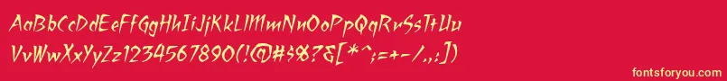 RagingredlotusbbItal Font – Yellow Fonts on Red Background
