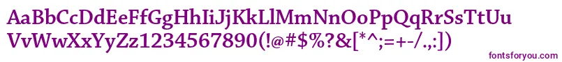 ChaparralproSemiboldsubh Font – Purple Fonts on White Background