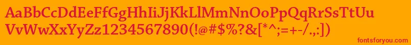 ChaparralproSemiboldsubh Font – Red Fonts on Orange Background