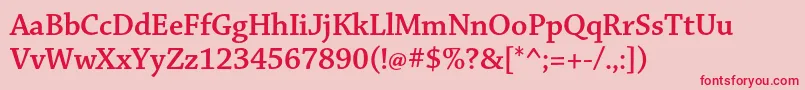 ChaparralproSemiboldsubh Font – Red Fonts on Pink Background