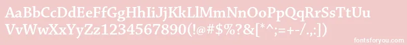 ChaparralproSemiboldsubh Font – White Fonts on Pink Background
