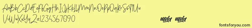 MenulistBeautyPersonalUse Font – Black Fonts on Yellow Background