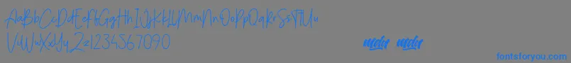 MenulistBeautyPersonalUse Font – Blue Fonts on Gray Background
