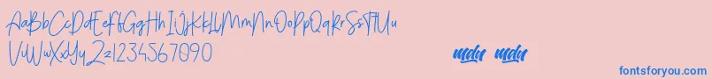 MenulistBeautyPersonalUse Font – Blue Fonts on Pink Background