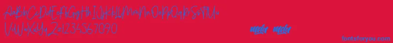 MenulistBeautyPersonalUse Font – Blue Fonts on Red Background