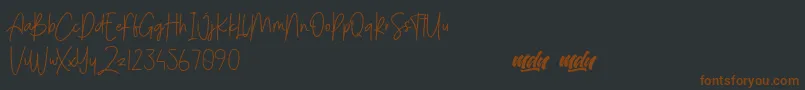 Шрифт MenulistBeautyPersonalUse – коричневые шрифты на чёрном фоне