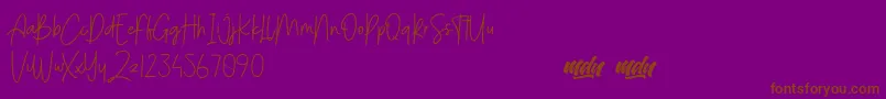 MenulistBeautyPersonalUse Font – Brown Fonts on Purple Background