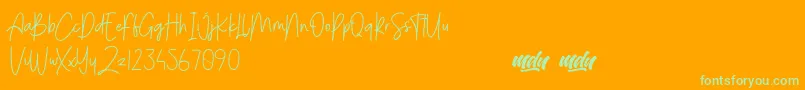 MenulistBeautyPersonalUse-Schriftart – Grüne Schriften auf orangefarbenem Hintergrund