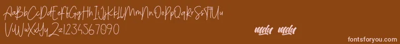 MenulistBeautyPersonalUse-Schriftart – Rosa Schriften auf braunem Hintergrund