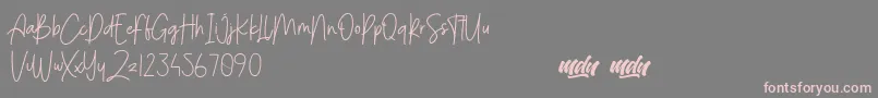 MenulistBeautyPersonalUse Font – Pink Fonts on Gray Background