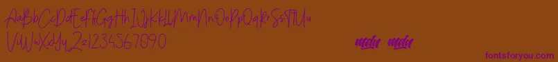 MenulistBeautyPersonalUse Font – Purple Fonts on Brown Background