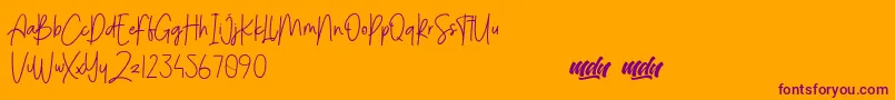 MenulistBeautyPersonalUse Font – Purple Fonts on Orange Background