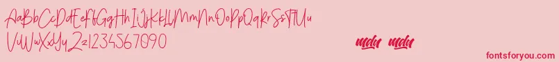 MenulistBeautyPersonalUse-Schriftart – Rote Schriften auf rosa Hintergrund