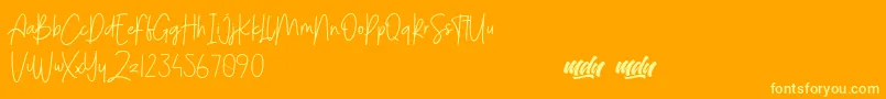 MenulistBeautyPersonalUse Font – Yellow Fonts on Orange Background