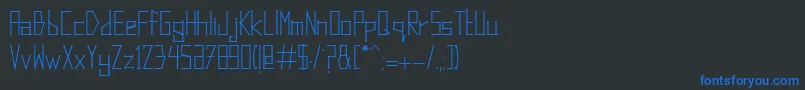 DotsAndLines-Schriftart – Blaue Schriften auf schwarzem Hintergrund