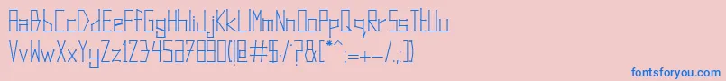 DotsAndLines-fontti – siniset fontit vaaleanpunaisella taustalla