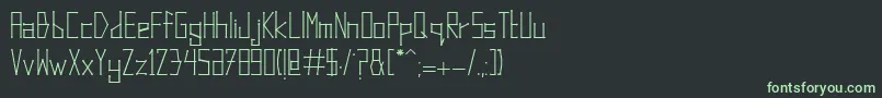 DotsAndLines-fontti – vihreät fontit mustalla taustalla