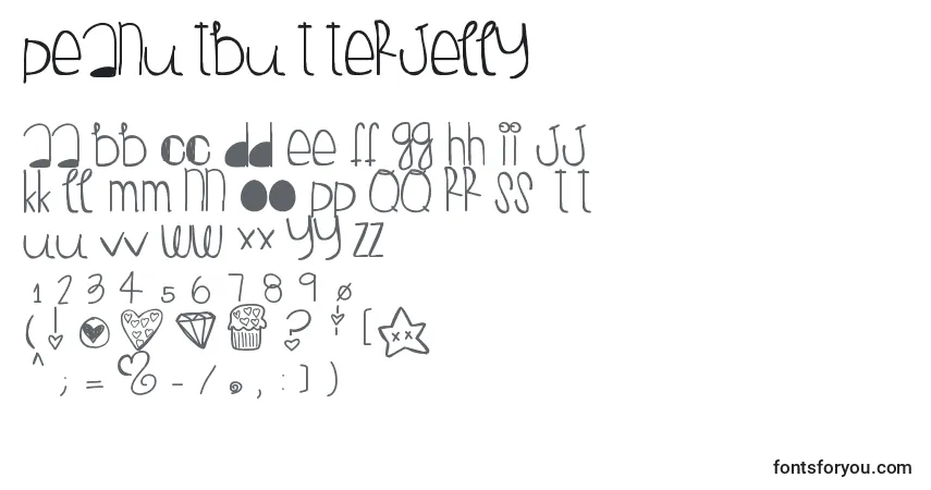 Schriftart Peanutbutterjelly – Alphabet, Zahlen, spezielle Symbole